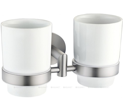 Стакан двойной Allen Brau PRIORITY керамика латунь белый брашированный никель 6.31003-BN