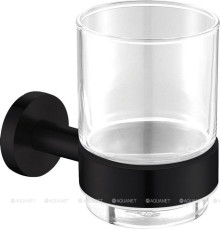 Стакан для зубных щеток Aquanet 4584MB стекло с держателем черный матовый 4584MB