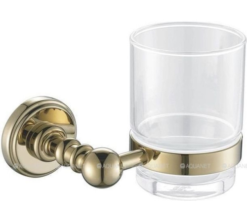 Стакан для зубных щеток с держателем Aquanet золото 4684