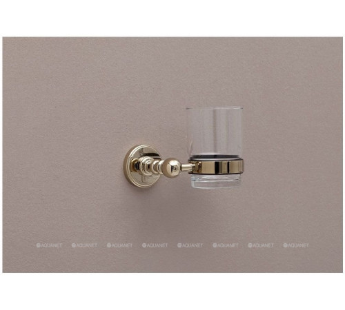 Стакан для зубных щеток с держателем Aquanet золото 4684