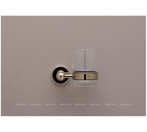 Стакан для зубных щеток с держателем Aquanet золото 4684