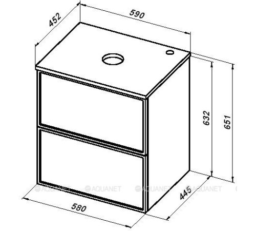 Столешница Aquanet Арт 60 мисти грин 00313279