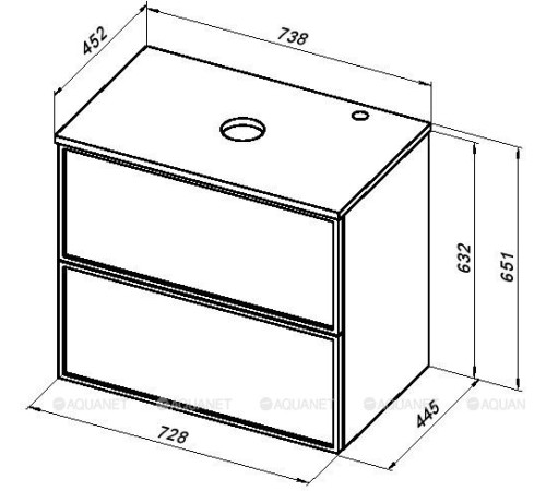 Столешница Aquanet Арт 75 маренго 00313270