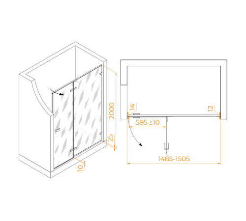 Душевая дверь RGW Stilvoll SV-004 150x200 см хром 353200415-11