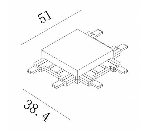 Соединитель T-образный для треков накладных SWG PRO SLIM CN-SLIM-BL-T
