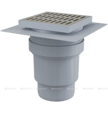 Трап сливной AlcaPlast 150x150/110 мм прямой выпуск решетка нерж. сталь APV13