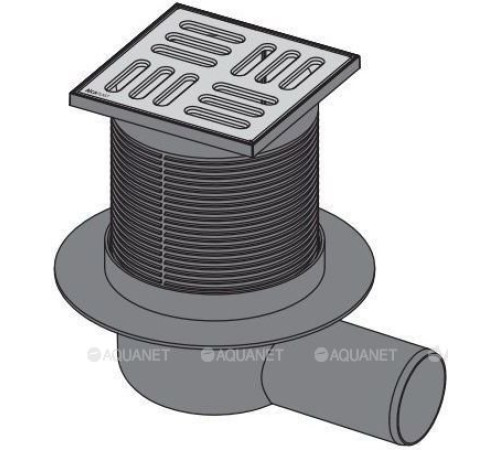 Трап сливной AlcaPlast 105x105/50 мм боковой выпуск комбинированный затвор APV31