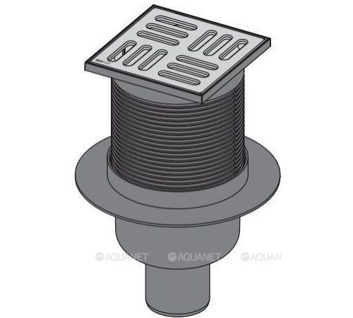 Трап сливной AlcaPlast 105x105/50 мм прямой выпуск решетка нерж. сталь APV32