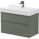 Тумба под раковину подвесная Allen Brau INFINITY 85 см 2 ящика олива матовый 1.210026.CGM
