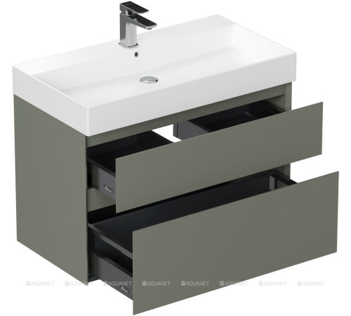 Тумба под раковину подвесная Allen Brau INFINITY 85 см 2 ящика олива матовый 1.210026.CGM