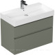 Тумба под раковину подвесная Allen Brau INFINITY 85 см 2 ящика олива матовый 1.210026.CGM
