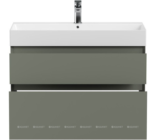 Тумба под раковину подвесная Allen Brau INFINITY 85 см 2 ящика олива матовый 1.210026.CGM