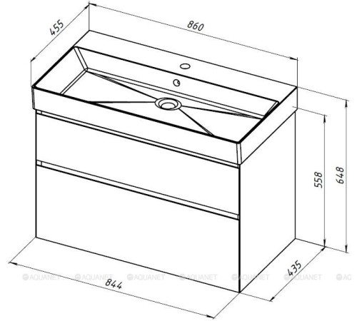 Тумба под раковину подвесная Allen Brau INFINITY 85 см 2 ящика олива матовый 1.210026.CGM