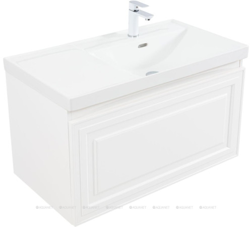 Тумба под раковину Aquanet Агата 90 1 ящик белый сатин 00345482