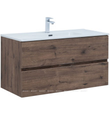 Тумба под раковину Aquanet Алвита New 100 подвесная дуб веллингтон табак 00334188