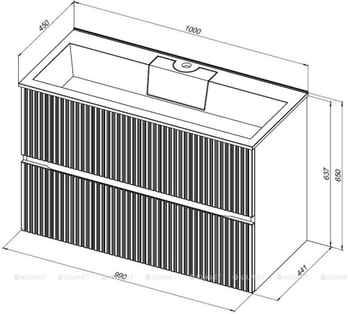 Тумба под раковину Aquanet Джейн 100 маренго 00313304