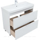 Тумба под раковину Aquanet Ирис new 100 напольная 2 ящика цвет белый глянец 00339257