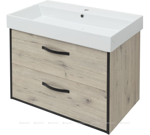 Тумба под раковину Aquanet Лофт 100 дуб веллингтон белый 00345457