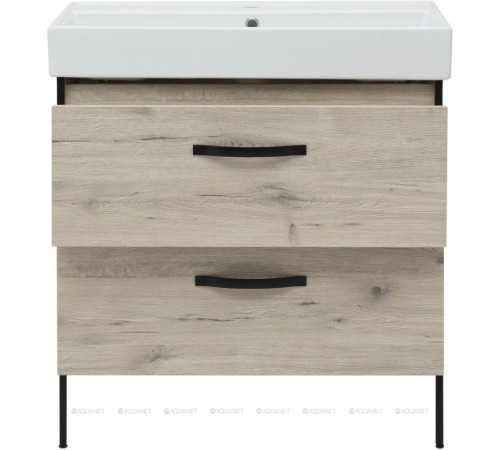 Тумба под раковину Aquanet Лофт 100 дуб веллингтон белый 00345457