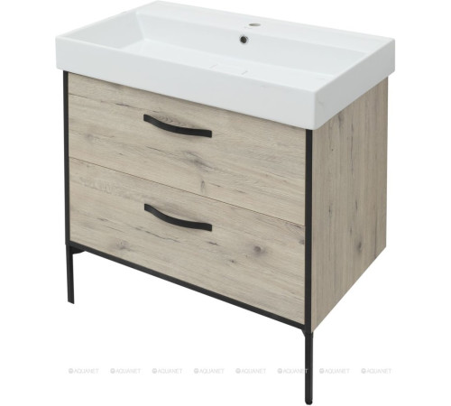 Тумба под раковину Aquanet Лофт 100 дуб веллингтон белый 00345457