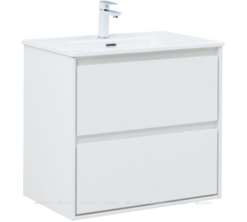 Тумба под раковину Aquanet Милан 70 см белый глянец подвесная 00336368