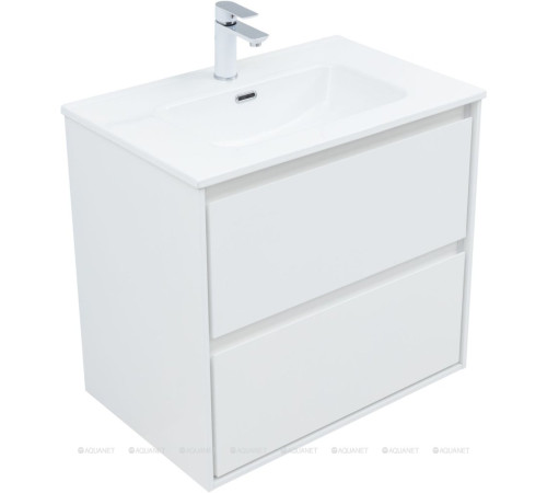 Тумба под раковину Aquanet Милан 70 см белый глянец подвесная 00336368