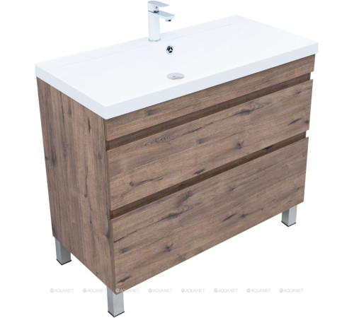 Тумба напольная Aquanet Нота new 100 2 ящика дуб веллингтон табак 00344148