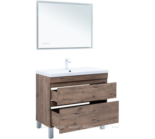 Тумба напольная Aquanet Нота new 100 2 ящика дуб веллингтон табак 00344148