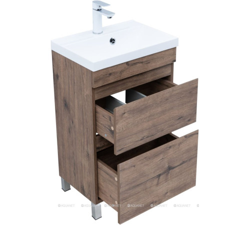 Тумба напольная Aquanet Нота new 50 2 ящика дуб веллингтон табак 00344136