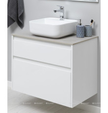 Тумба под раковину Aquanet Nova Lite 75 2 ящика белый глянец 00242272