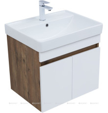 Тумба под раковину Aquanet Оптима 60 дуб рустикальный/белый сатин 00344791