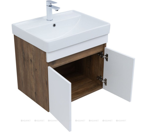 Тумба под раковину Aquanet Оптима 60 дуб рустикальный/белый сатин 00344791