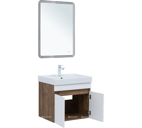 Тумба под раковину Aquanet Оптима 60 дуб рустикальный/белый сатин 00344791