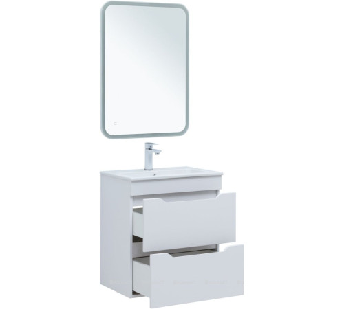 Тумба для ванной Aquanet Практика 60 2 ящика белый глянец 00347963