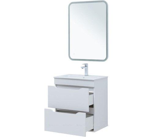 Тумба для ванной Aquanet Практика 60 2 ящика белый глянец 00347963