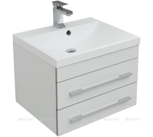 Тумба под раковину Aquanet Верона 58 New подвесная белый матовый 00272423