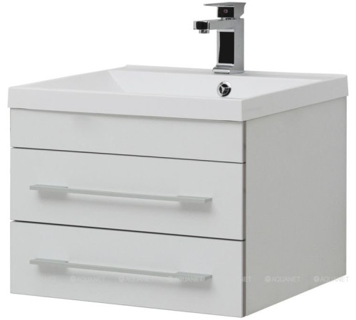 Тумба под раковину Aquanet Верона 58 New подвесная белый матовый 00272423