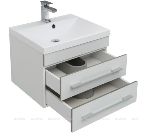 Тумба под раковину Aquanet Верона 58 New подвесная белый матовый 00272423