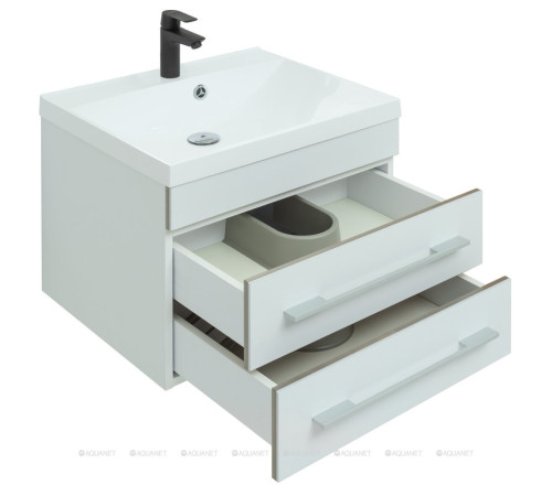 Тумба под раковину Aquanet Верона 58 New подвесная белый матовый 00272423
