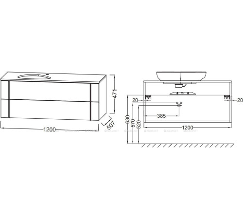 Тумба под раковину Jacob Delafon Nouvelle Vague 120 см 2 ящика коричневая кожа EB3041-NR2