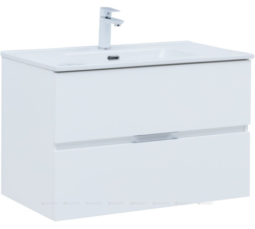 Тумба с раковиной Aquanet Алвита new 80 2 ящика белый матовый 00274114