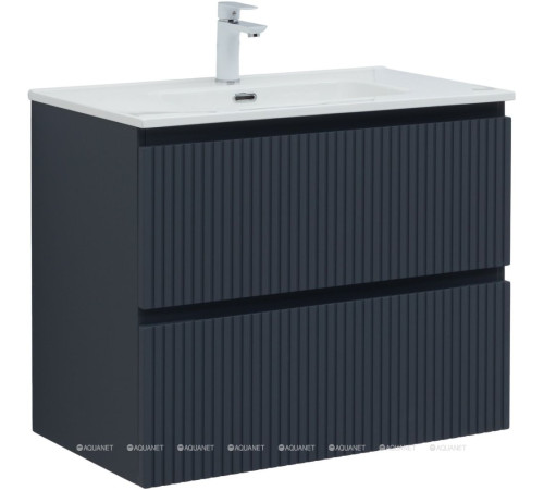 Тумба с раковиной Aquanet Джейн 80 маренго раковина Flat 00332539