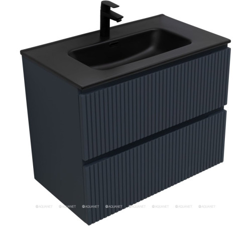 Тумба с раковиной Aquanet Джейн 80 маренго раковина Flat 00332539