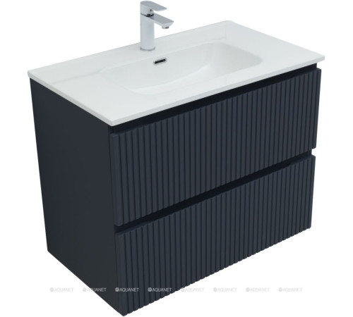 Тумба с раковиной Aquanet Джейн 80 маренго раковина Flat 00332539