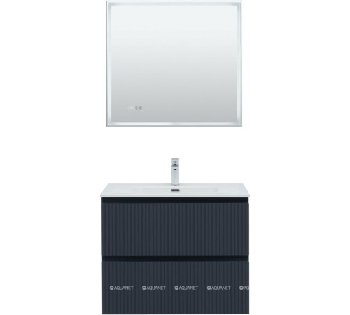 Тумба с раковиной Aquanet Джейн 80 маренго раковина Flat 00332539