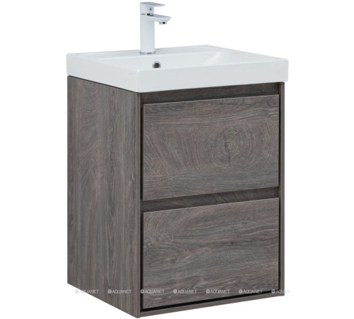 Тумба с раковиной Aquanet Милан 50 дуб рошелье 00340156