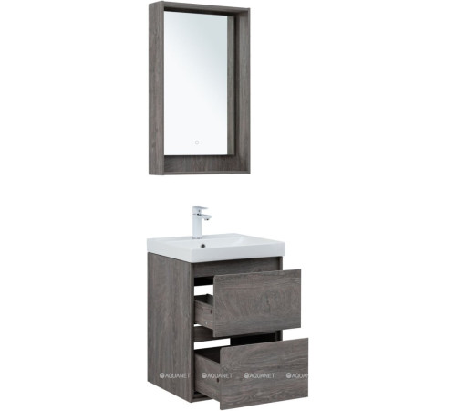 Тумба с раковиной Aquanet Милан 50 дуб рошелье 00340156