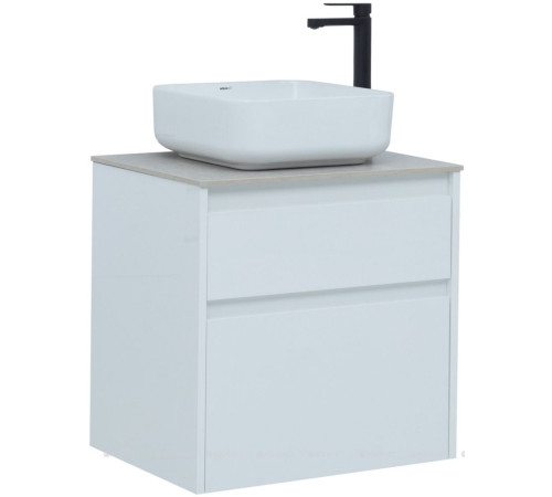 Тумба с раковиной Aquanet Nova Lite 60 2 ящика белый глянец 00245240