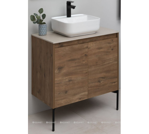 Тумба с раковиной Aquanet Nova Lite 75 2 двери дуб рустикальный 00302528