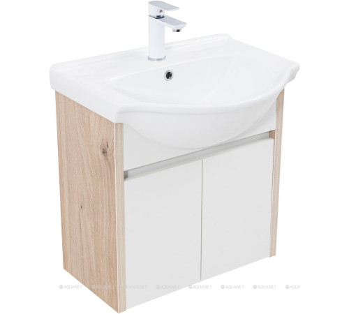 Тумба с раковиной Aquanet Сидней 60 дуб кантри/белый раковина Shenxin 00354986